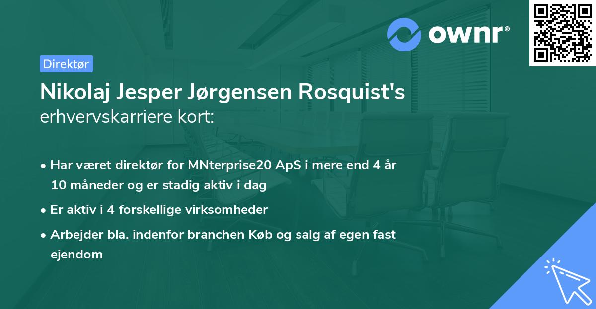 Nikolaj Jesper Jørgensen Rosquist's erhvervskarriere kort