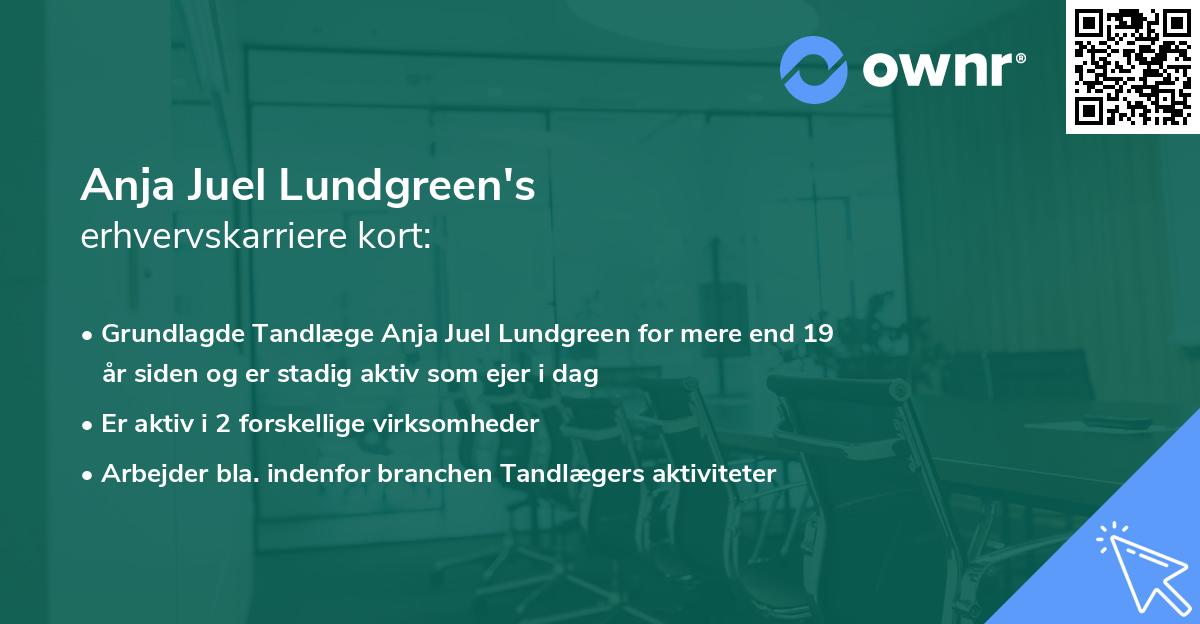 Anja Juel Lundgreen's erhvervskarriere kort