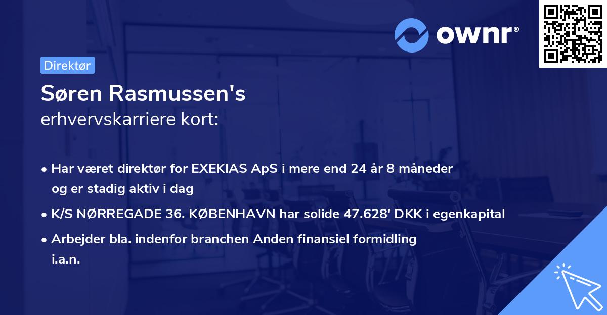 Søren Rasmussen's erhvervskarriere kort