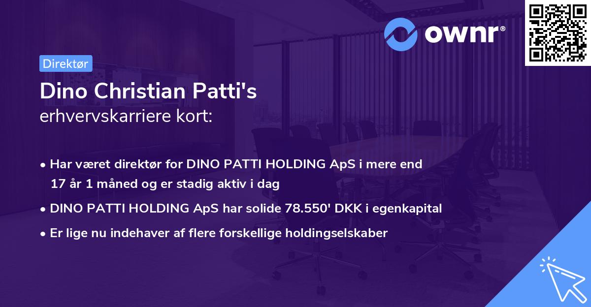 Dino Christian Patti's erhvervskarriere kort