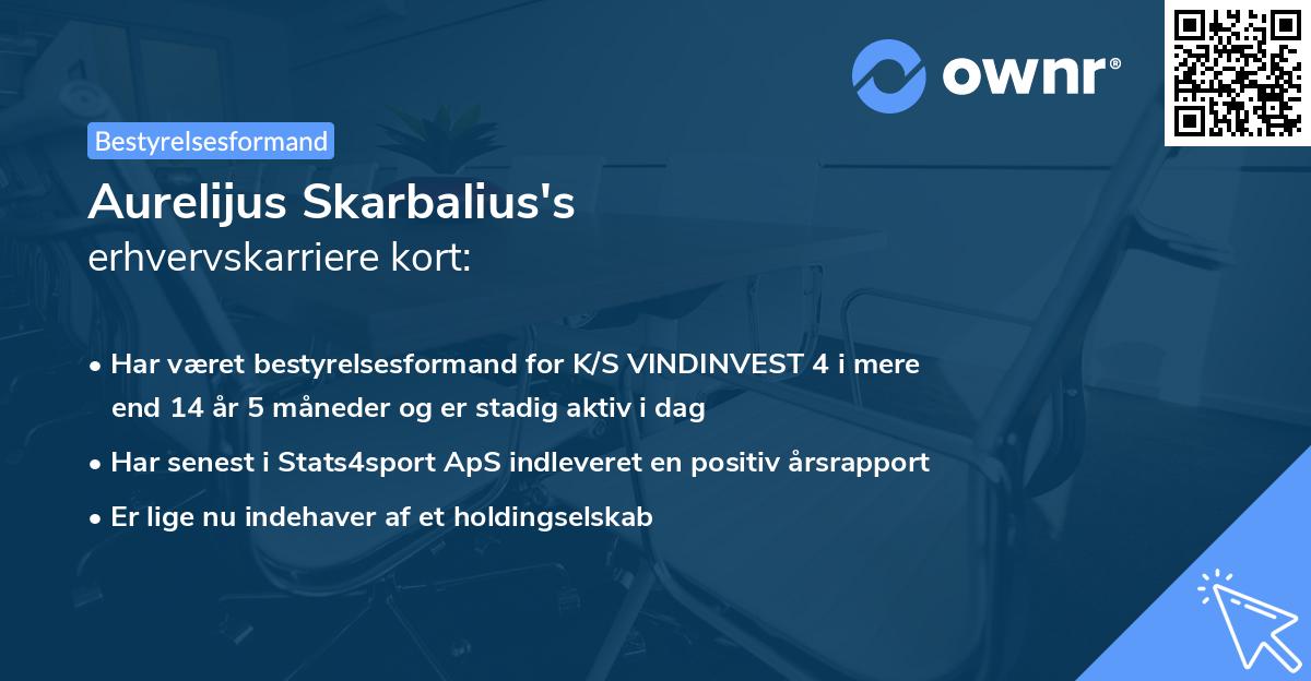 Aurelijus Skarbalius's erhvervskarriere kort