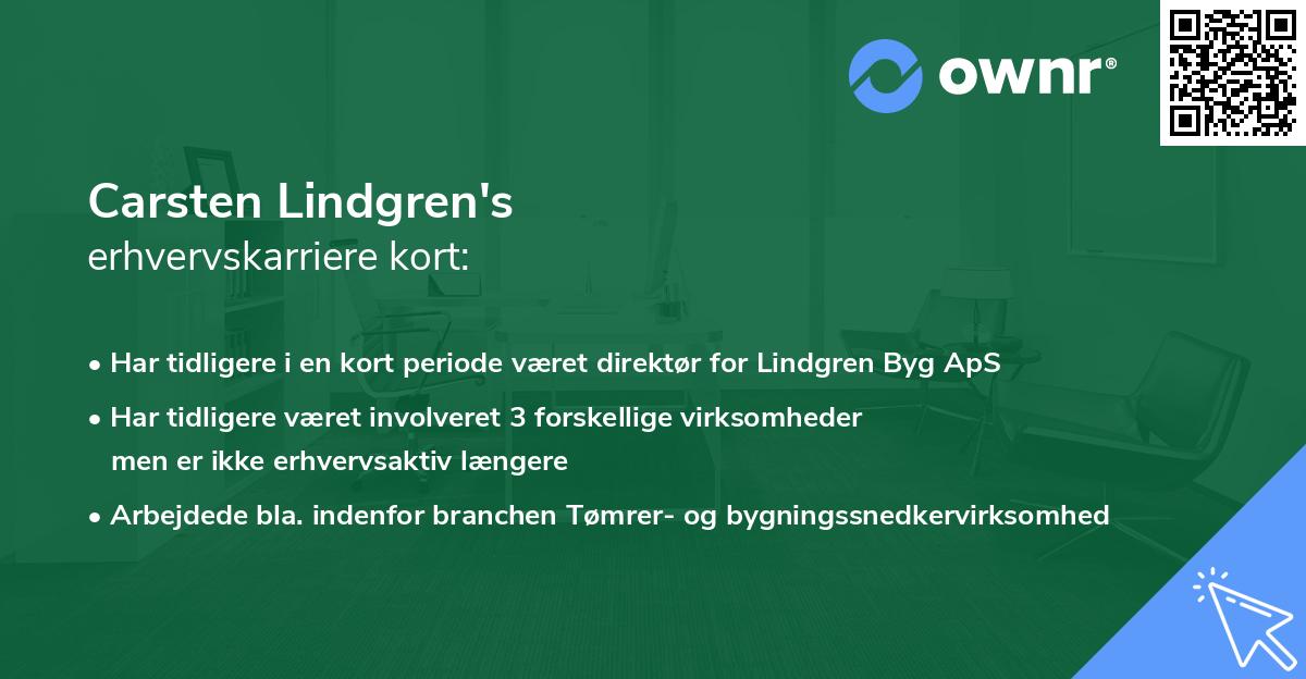 Carsten Lindgren's erhvervskarriere kort