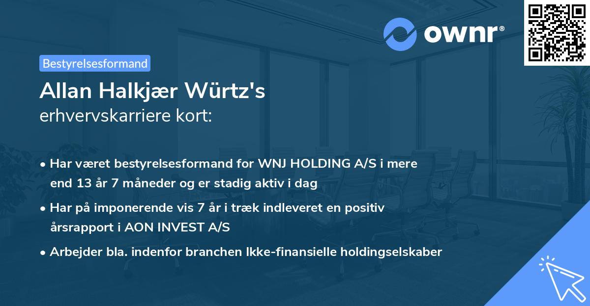 Allan Halkjær Würtz's erhvervskarriere kort