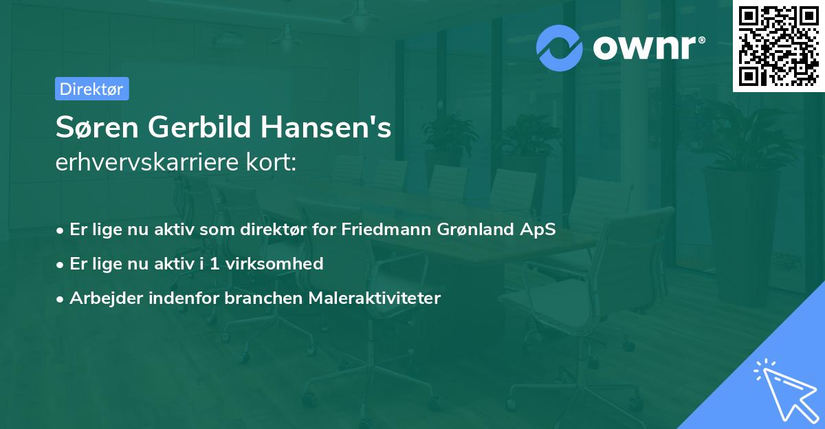 Søren Gerbild Hansen's erhvervskarriere kort