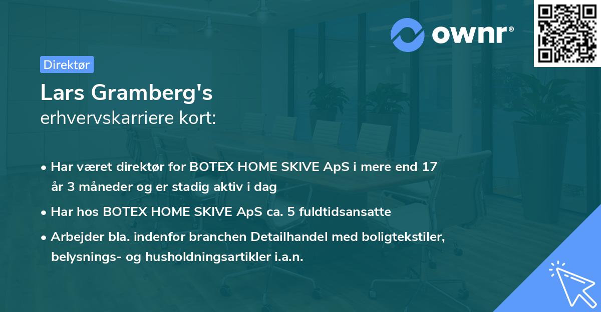 Lars Gramberg's erhvervskarriere kort