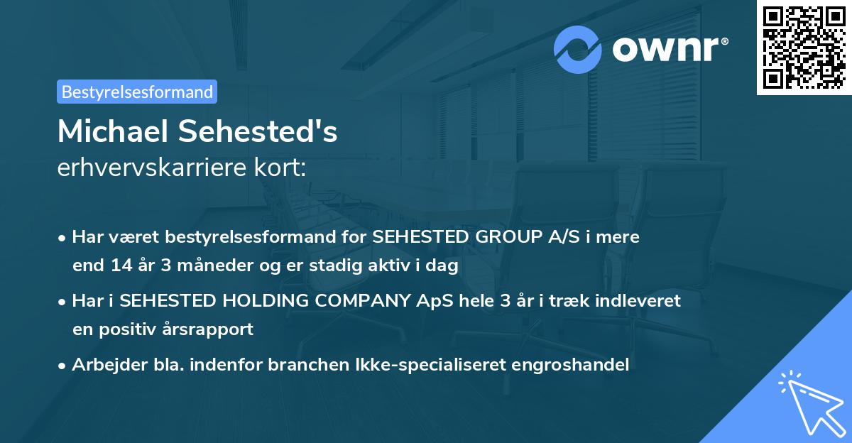 Michael Sehested's erhvervskarriere kort