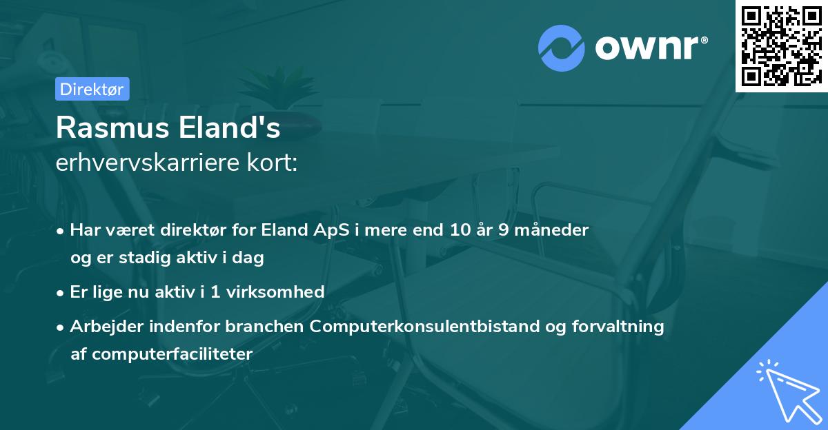 Rasmus Eland's erhvervskarriere kort