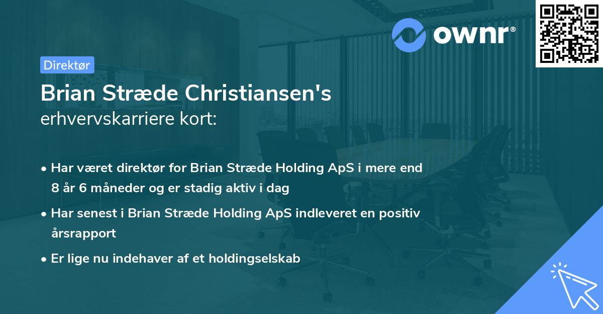 Brian Stræde Christiansen's erhvervskarriere kort