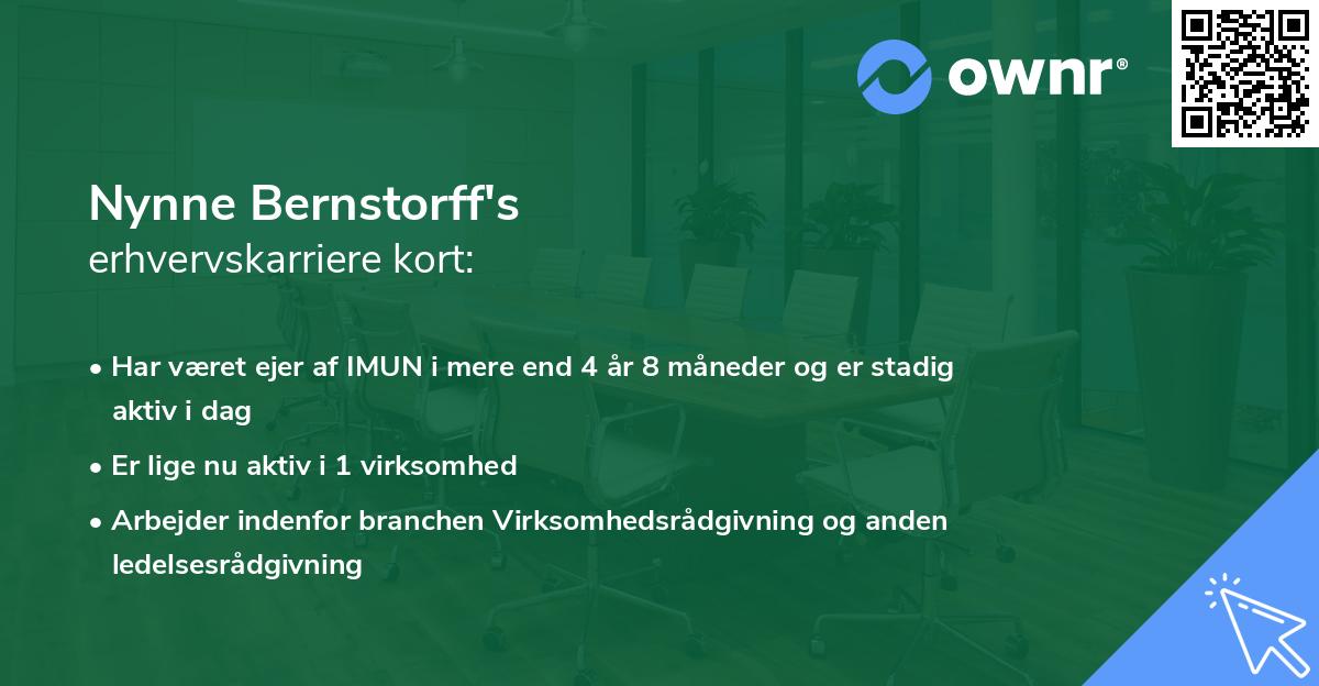 Nynne Bernstorff's erhvervskarriere kort