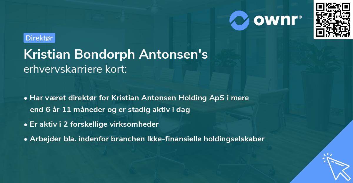 Kristian Bondorph Antonsen's erhvervskarriere kort