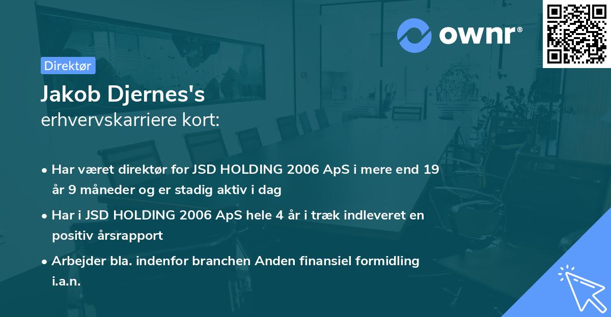 Jakob Djernes's erhvervskarriere kort