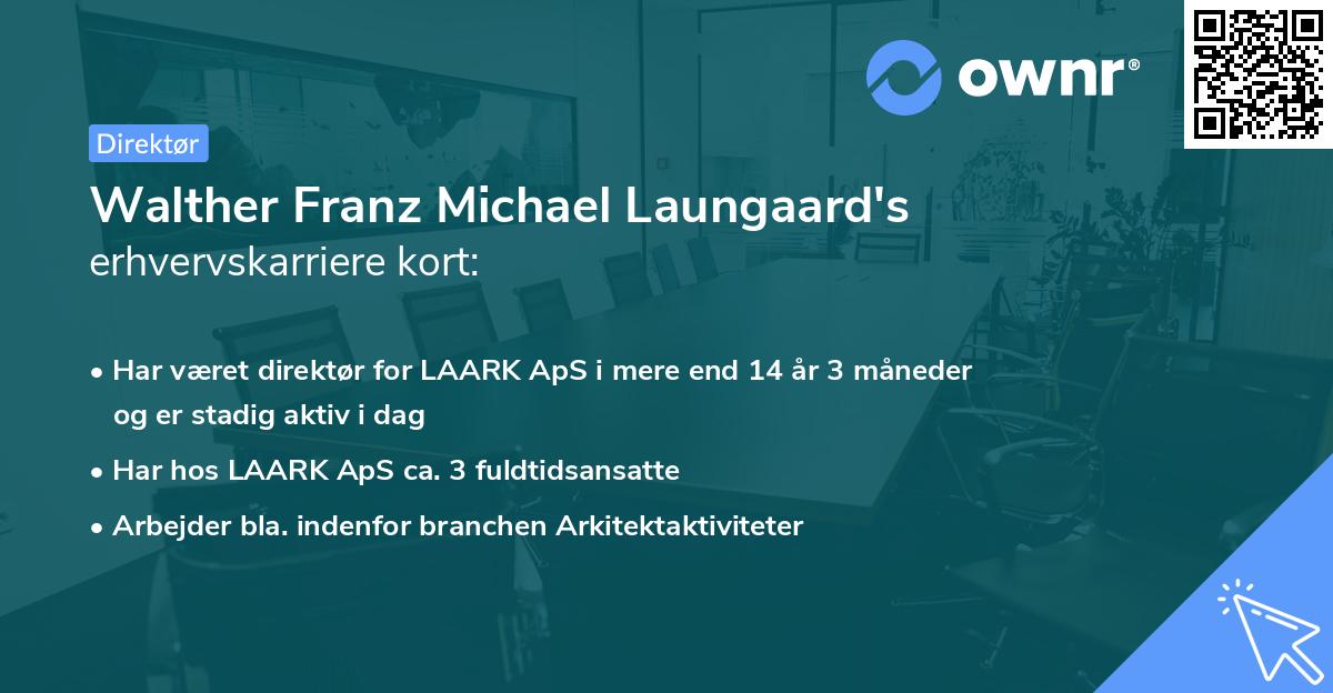 Walther Franz Michael Laungaard's erhvervskarriere kort