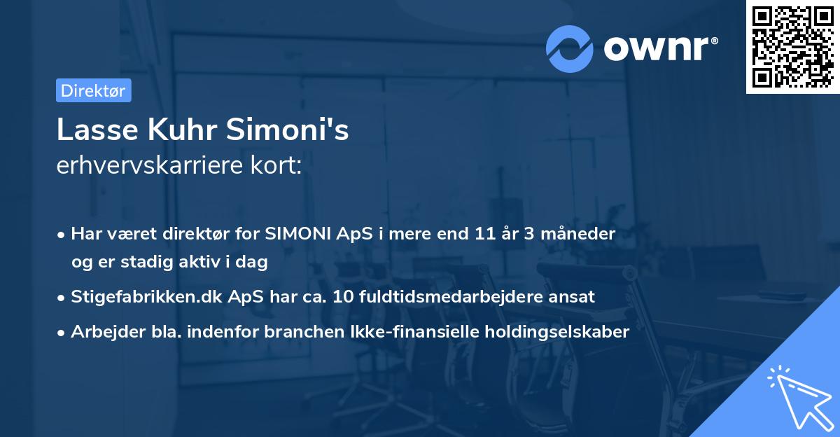 Lasse Kuhr Simoni's erhvervskarriere kort