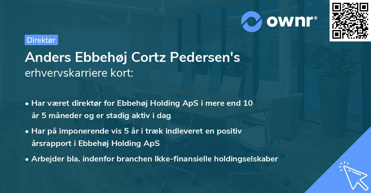 Anders Ebbehøj Cortz Pedersen's erhvervskarriere kort