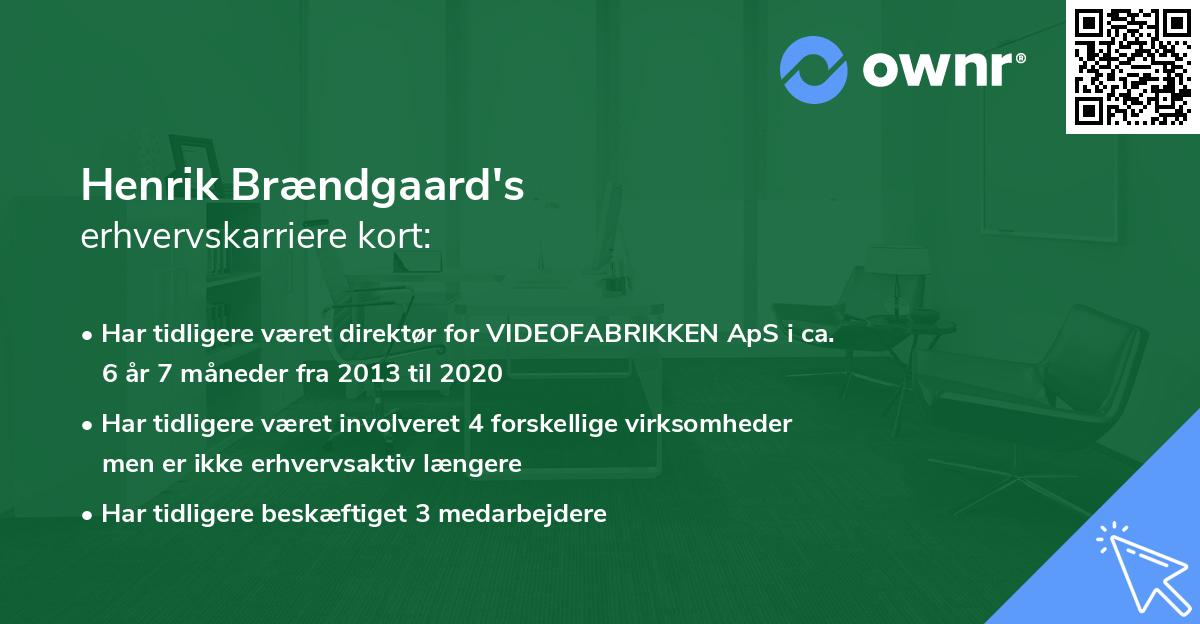 Henrik Brændgaard's erhvervskarriere kort
