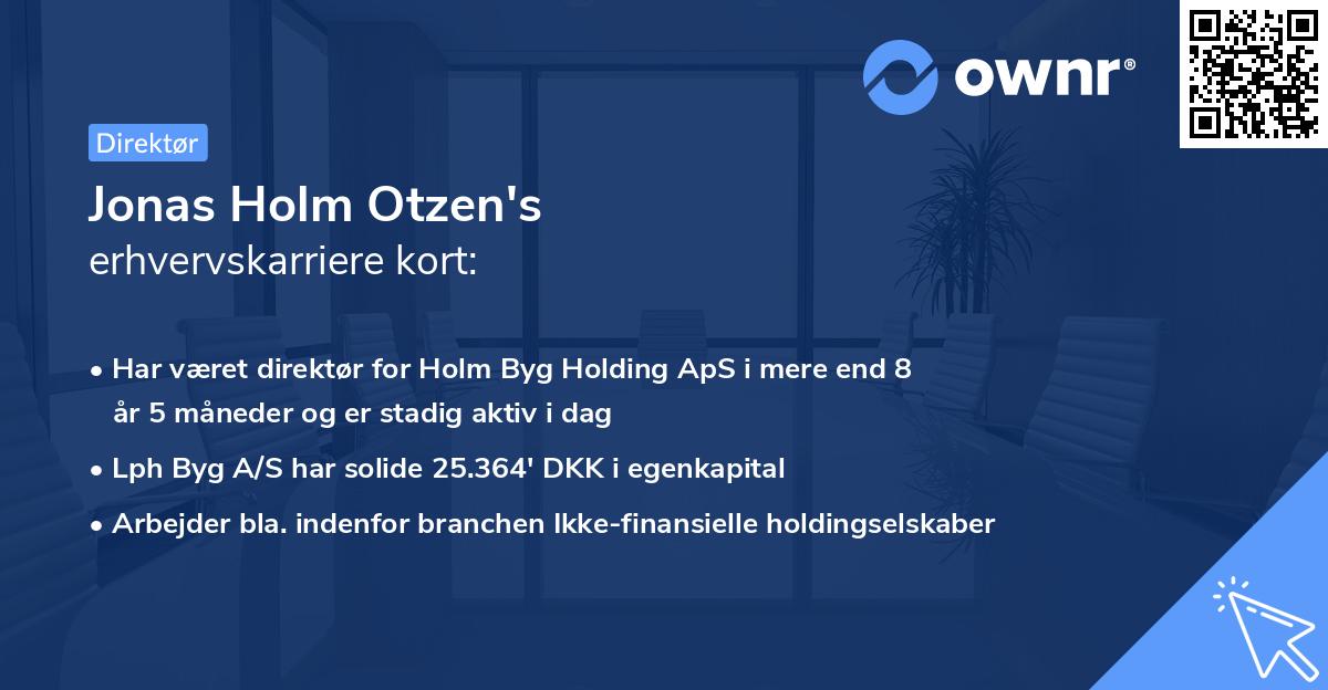 Jonas Holm Otzen's erhvervskarriere kort