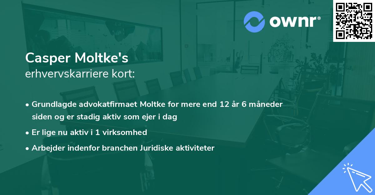 Casper Moltke's erhvervskarriere kort