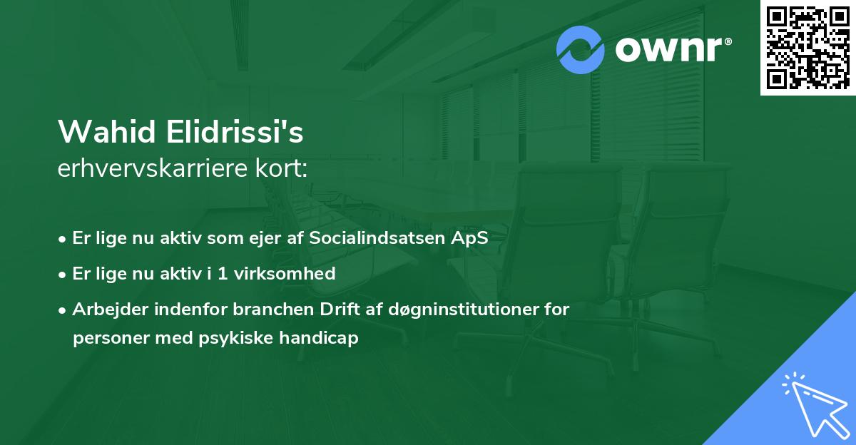 Wahid Elidrissi's erhvervskarriere kort