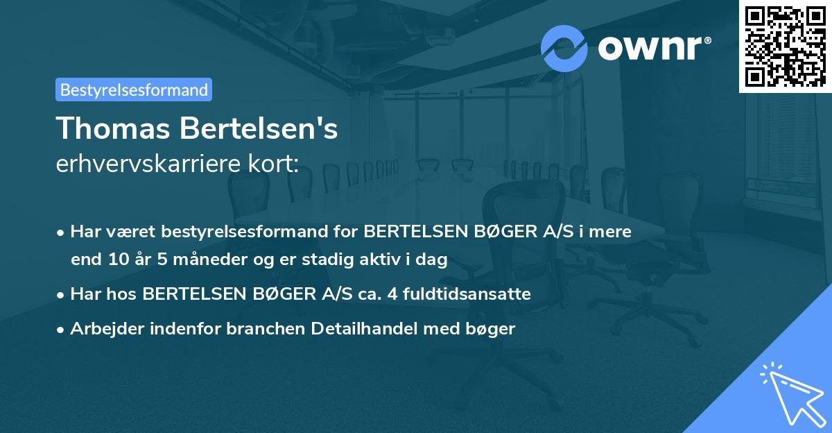 Thomas Bertelsen's erhvervskarriere kort