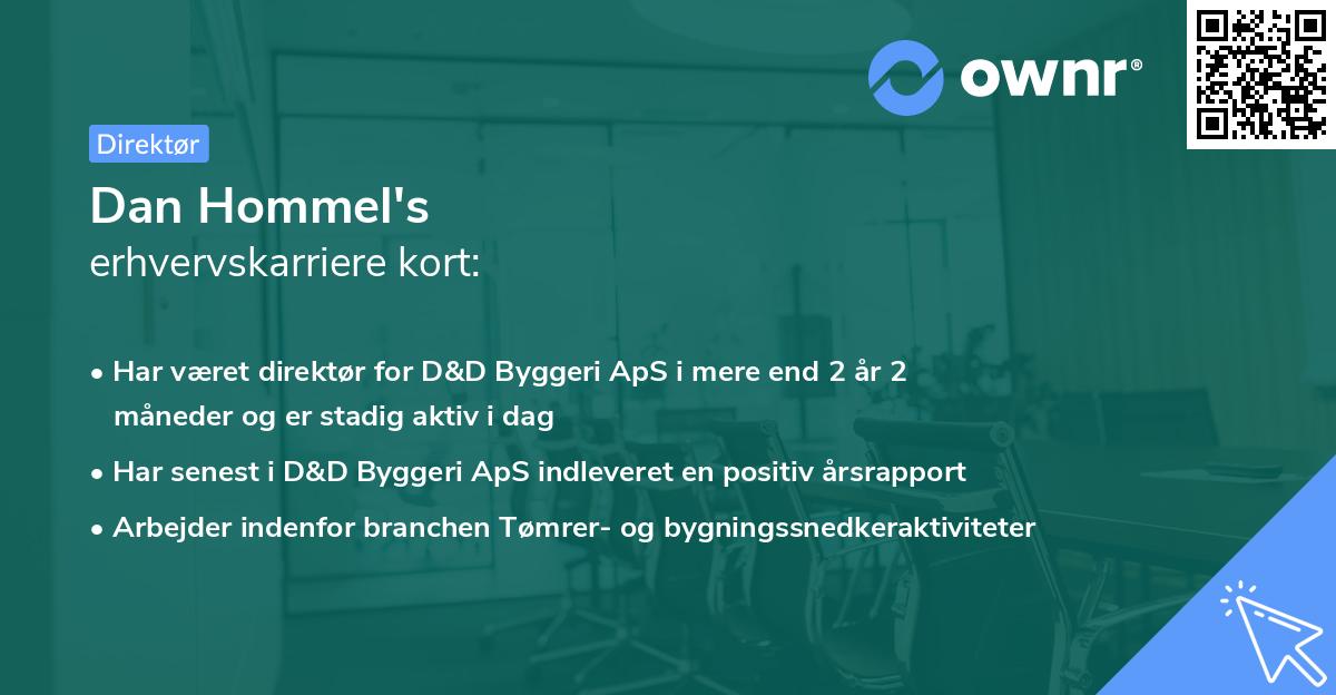 Dan Hommel's erhvervskarriere kort