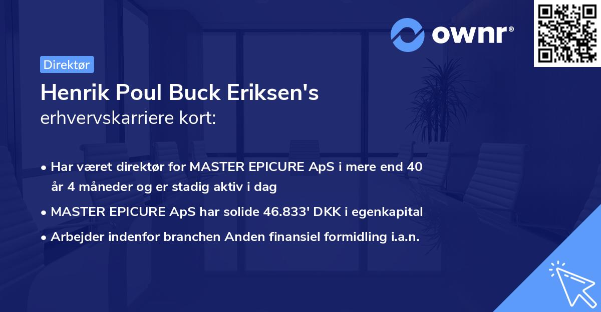 Henrik Poul Buck Eriksen's erhvervskarriere kort