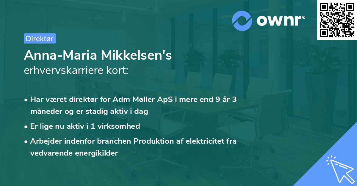 Anna-Maria Mikkelsen's erhvervskarriere kort