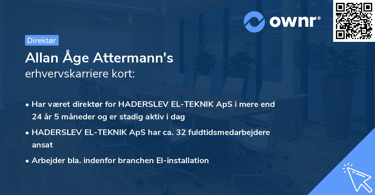 Allan Åge Attermann's erhvervskarriere kort