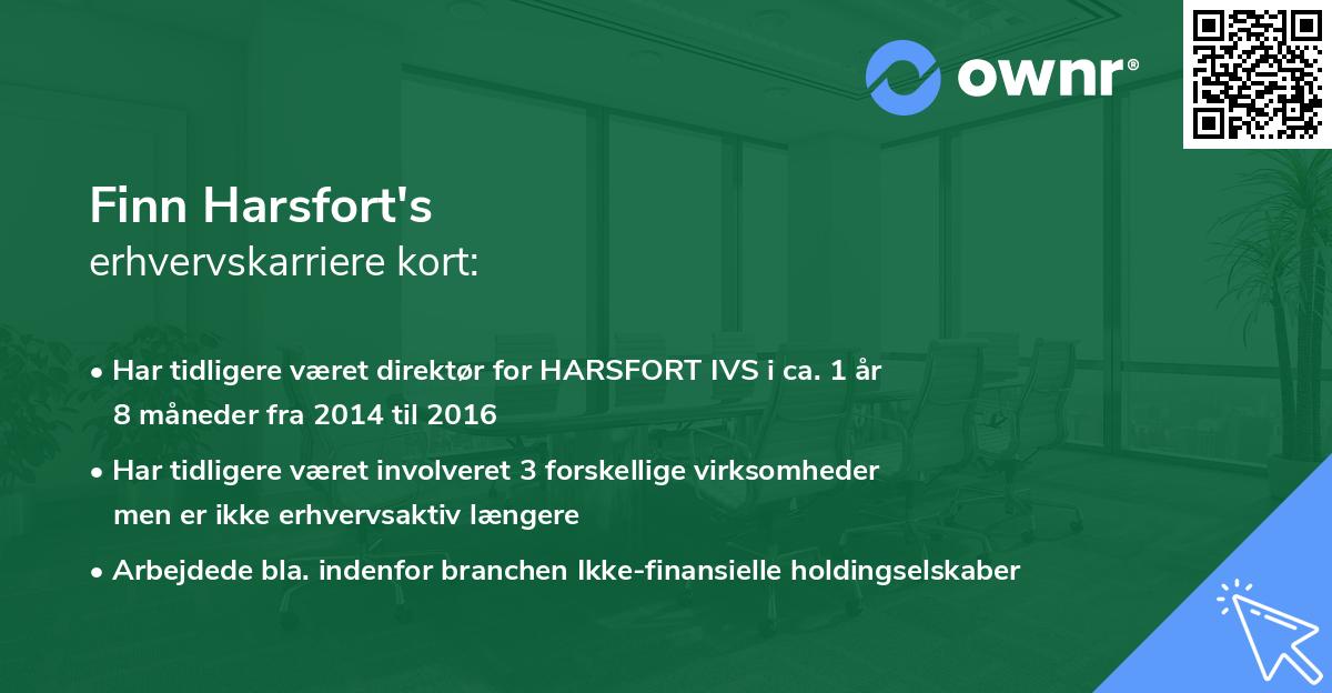 Finn Harsfort's erhvervskarriere kort