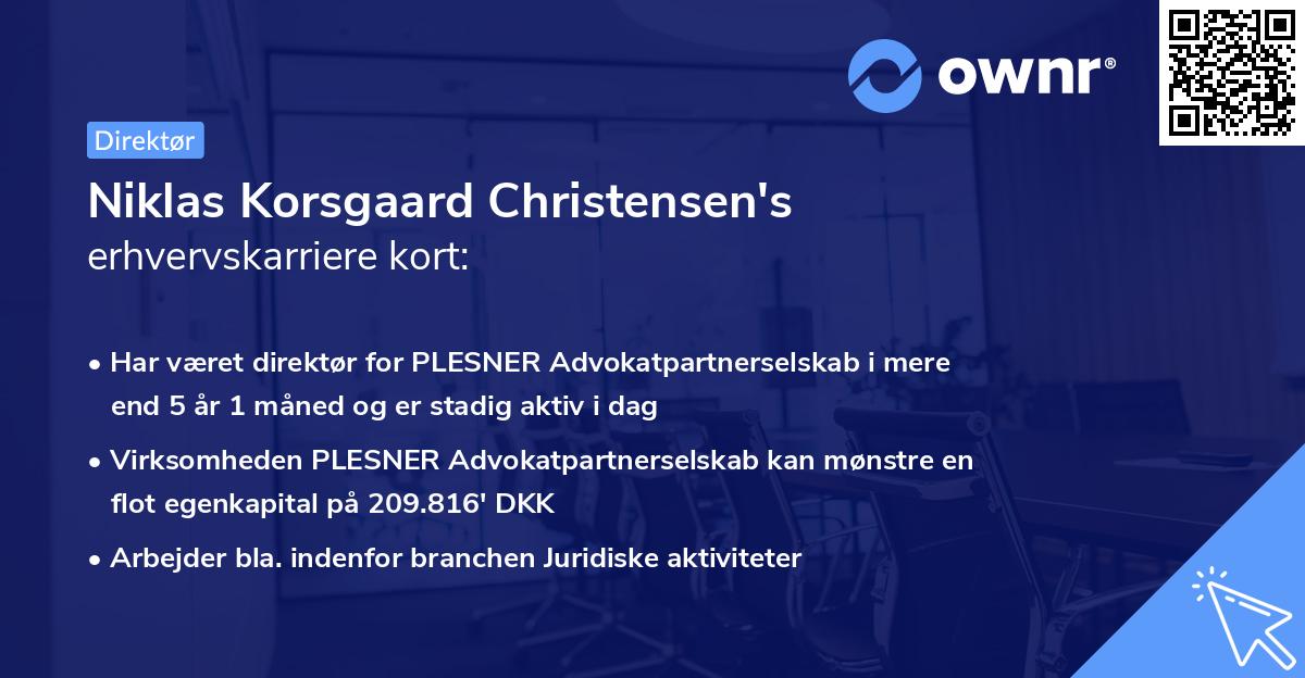 Niklas Korsgaard Christensen's erhvervskarriere kort