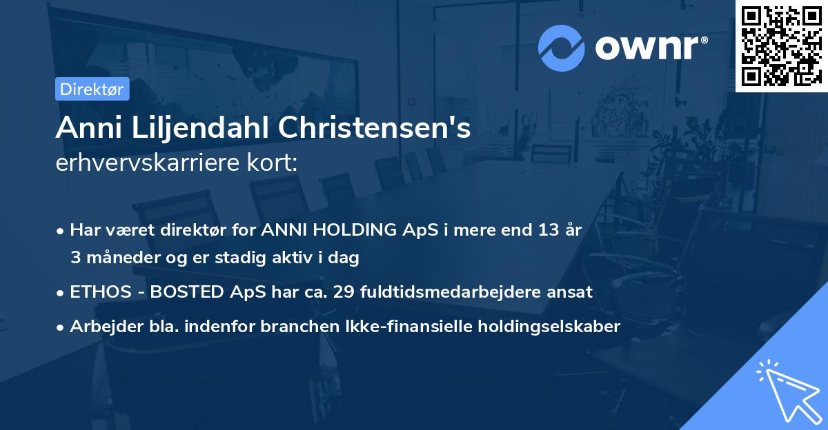 Anni Liljendahl Christensen's erhvervskarriere kort