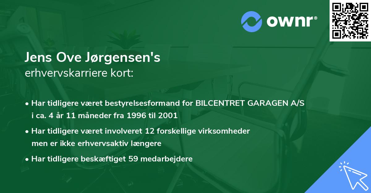 Jens Ove Jørgensen's erhvervskarriere kort