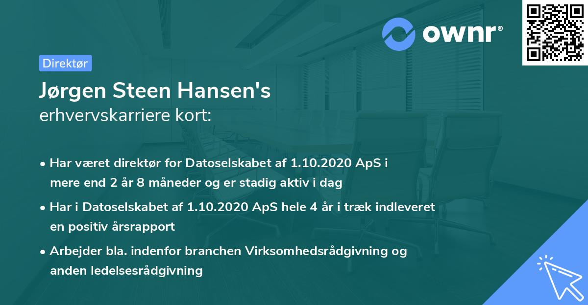 Jørgen Steen Hansen's erhvervskarriere kort