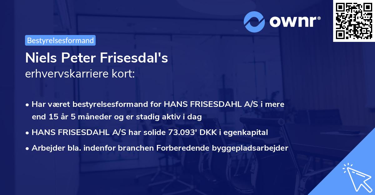 Niels Peter Frisesdal's erhvervskarriere kort