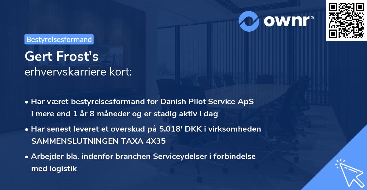 Gert Frost's erhvervskarriere kort