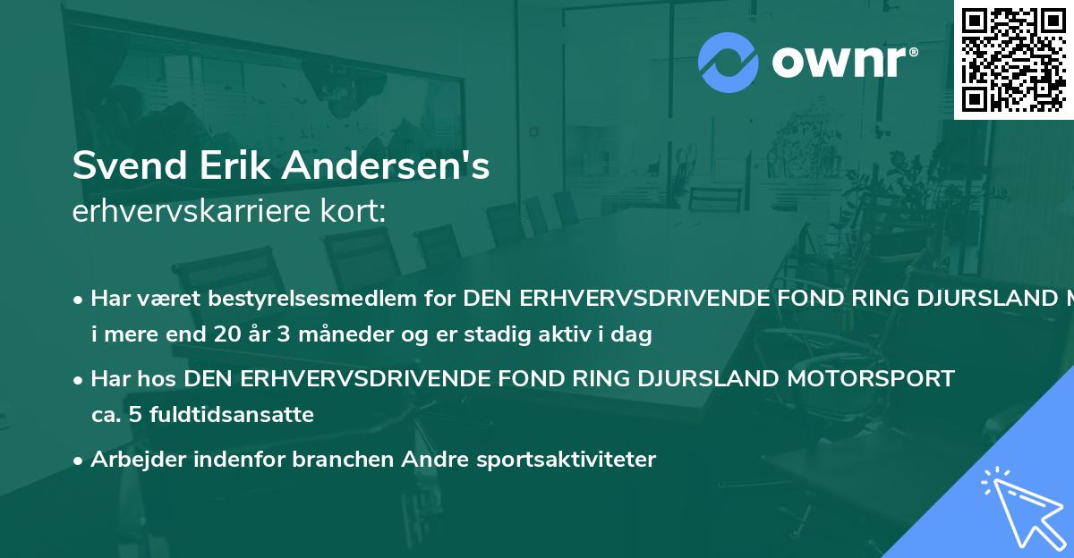 Svend Erik Andersen's erhvervskarriere kort