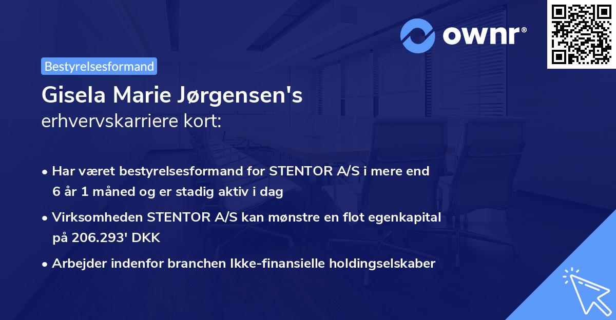 Gisela Marie Jørgensen's erhvervskarriere kort