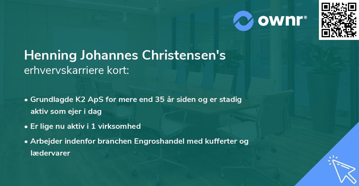Henning Johannes Christensen's erhvervskarriere kort