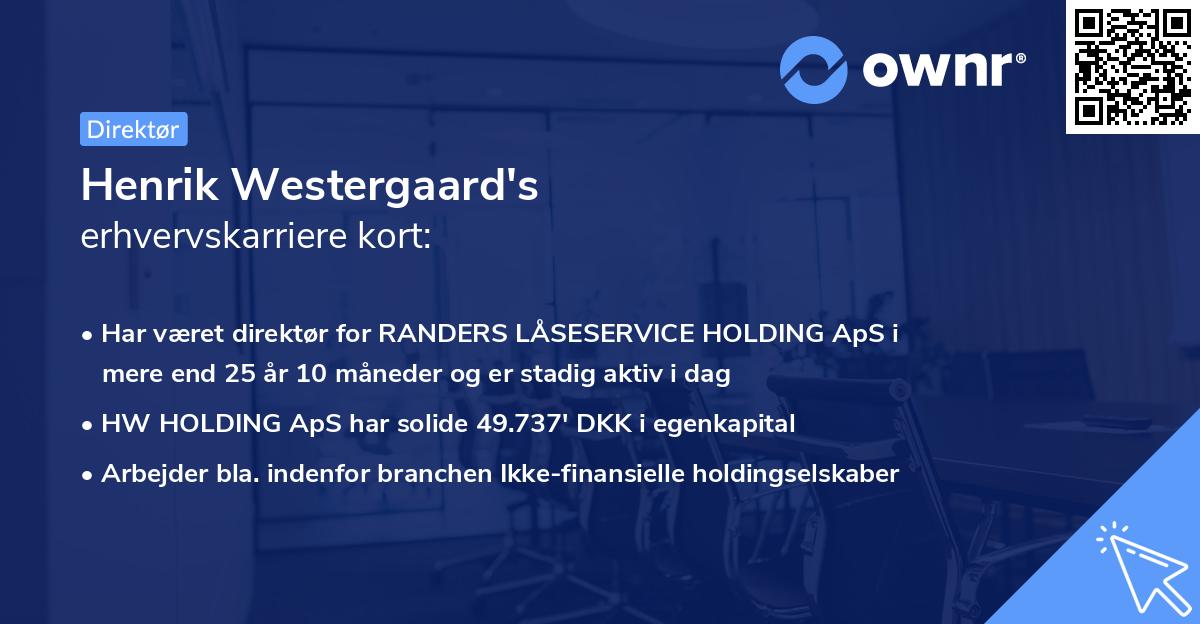 Henrik Westergaard's erhvervskarriere kort