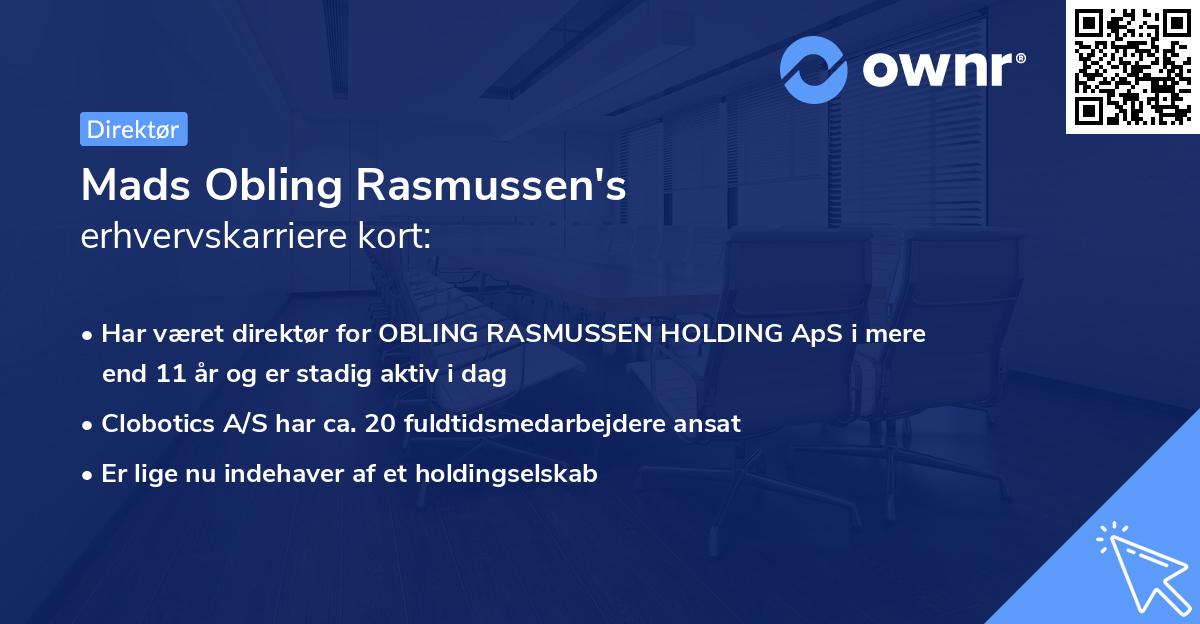 Mads Obling Rasmussen's erhvervskarriere kort