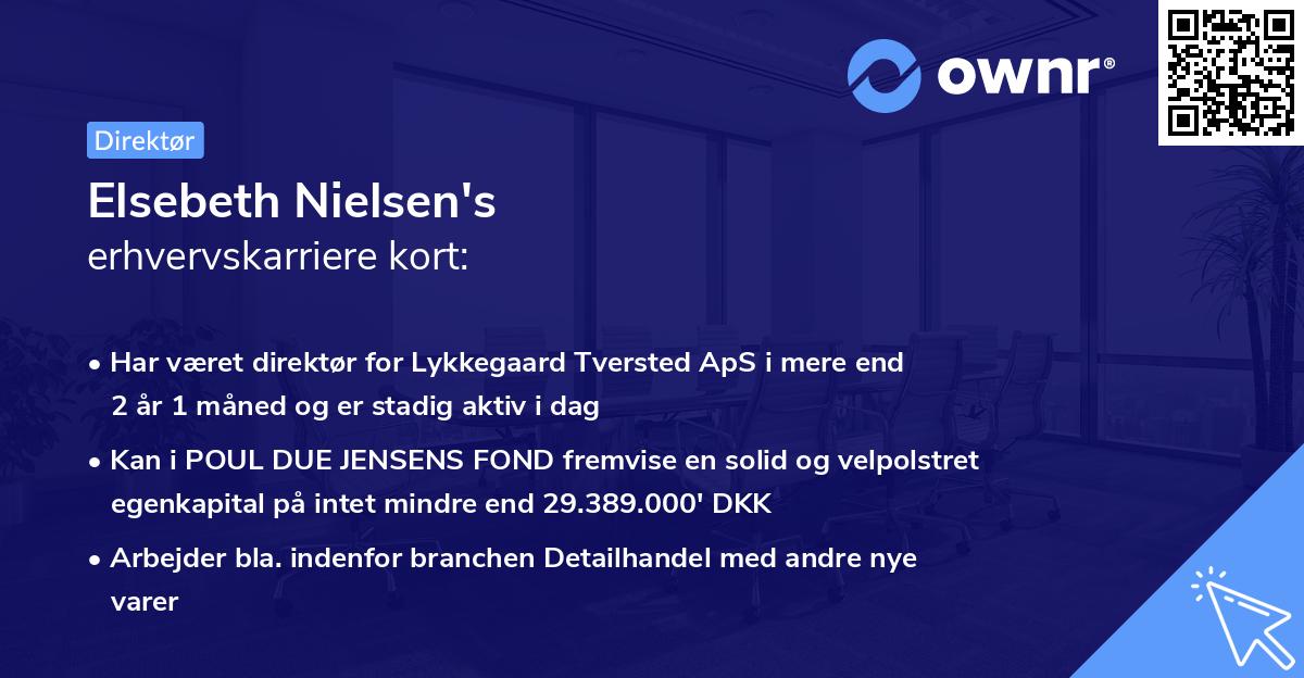 Elsebeth Nielsen's erhvervskarriere kort