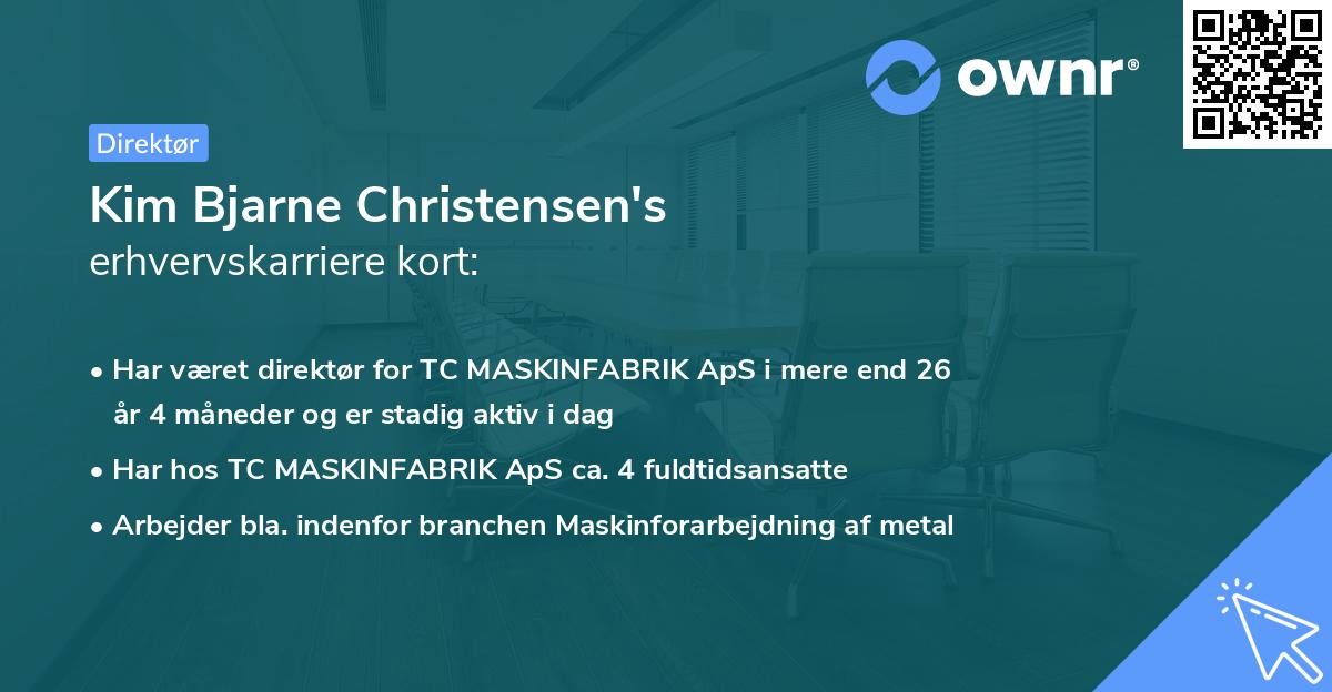 Kim Bjarne Christensen's erhvervskarriere kort