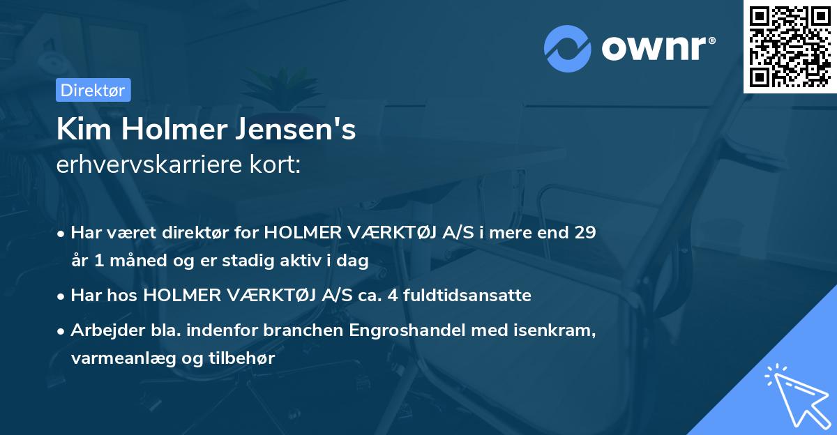 Kim Holmer Jensen's erhvervskarriere kort