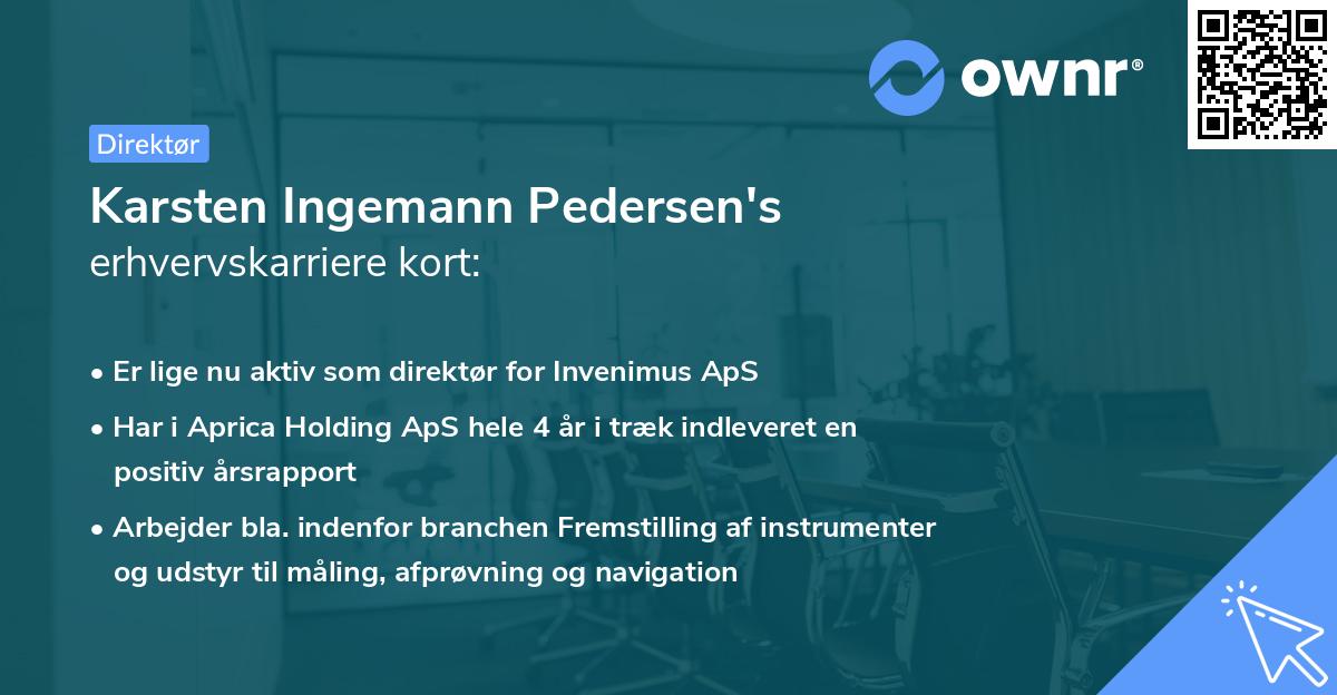 Karsten Ingemann Pedersen's erhvervskarriere kort