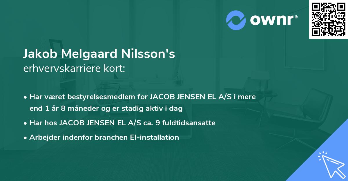 Jakob Melgaard Nilsson's erhvervskarriere kort