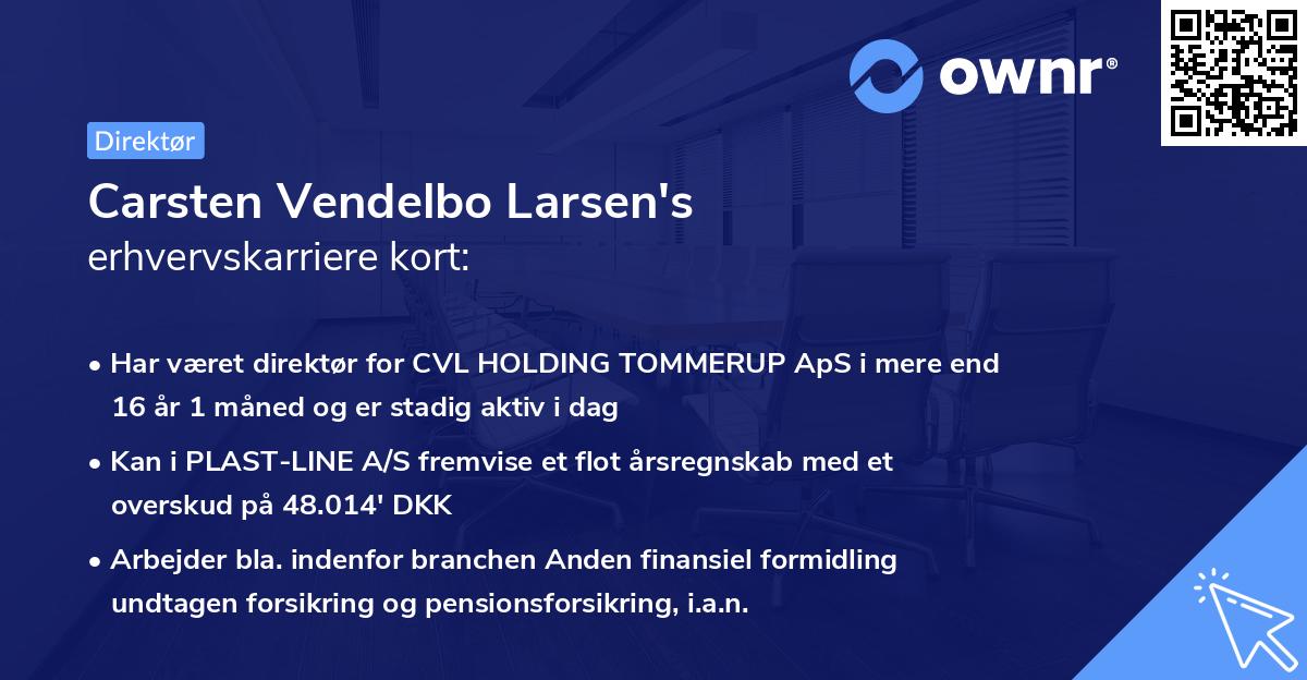 Carsten Vendelbo Larsen's erhvervskarriere kort