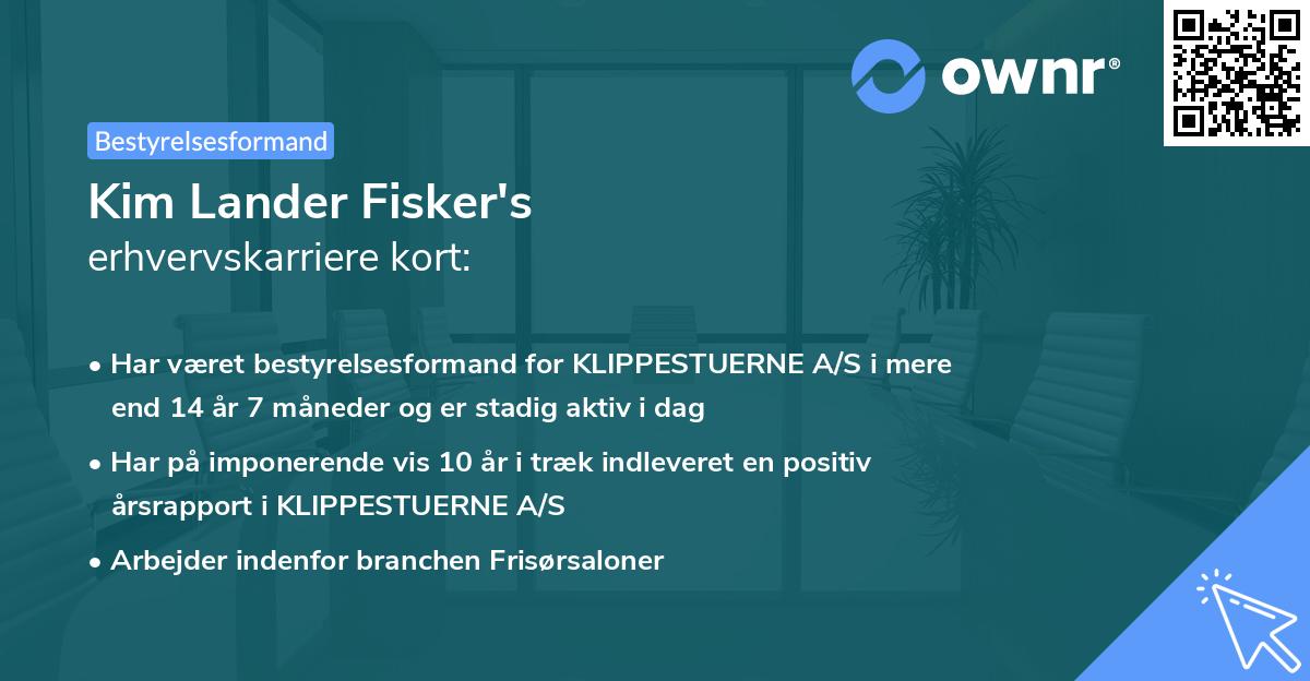 Kim Lander Fisker's erhvervskarriere kort