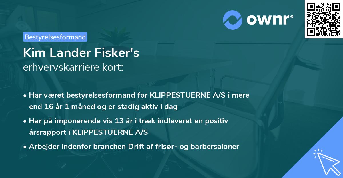 Kim Lander Fisker's erhvervskarriere kort