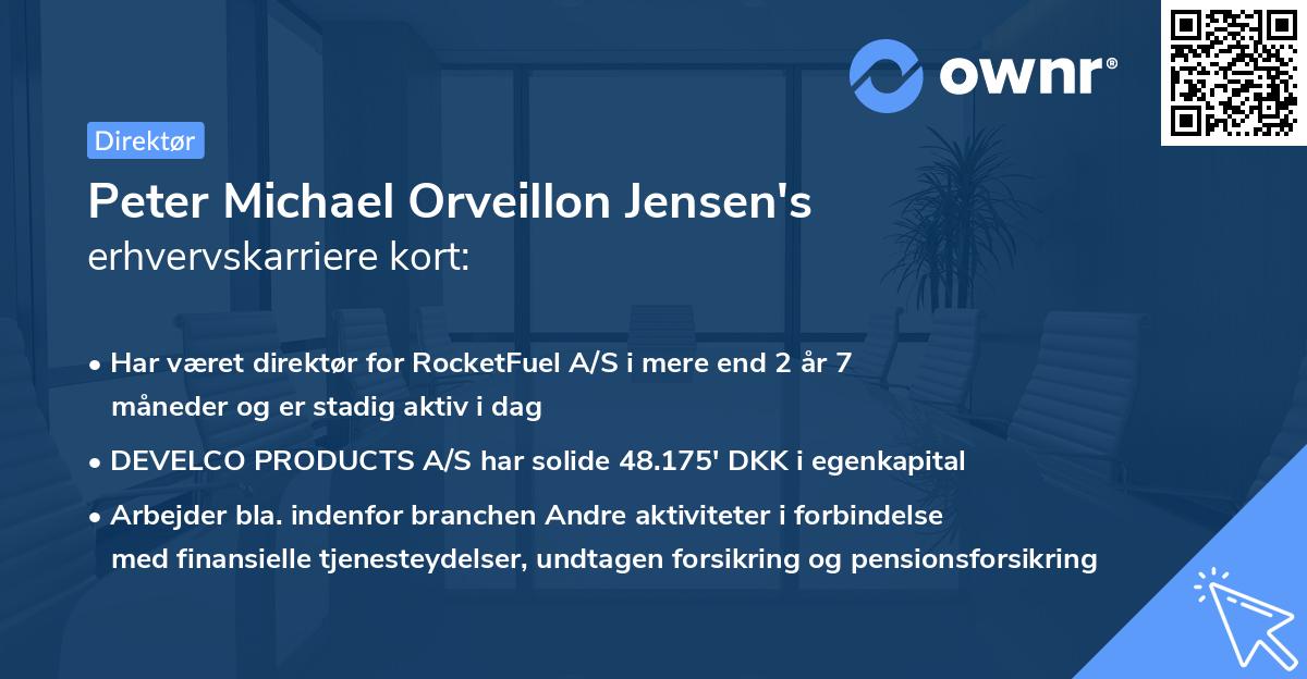 Peter Michael Orveillon Jensen's erhvervskarriere kort