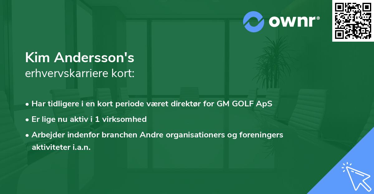 Kim Andersson's erhvervskarriere kort