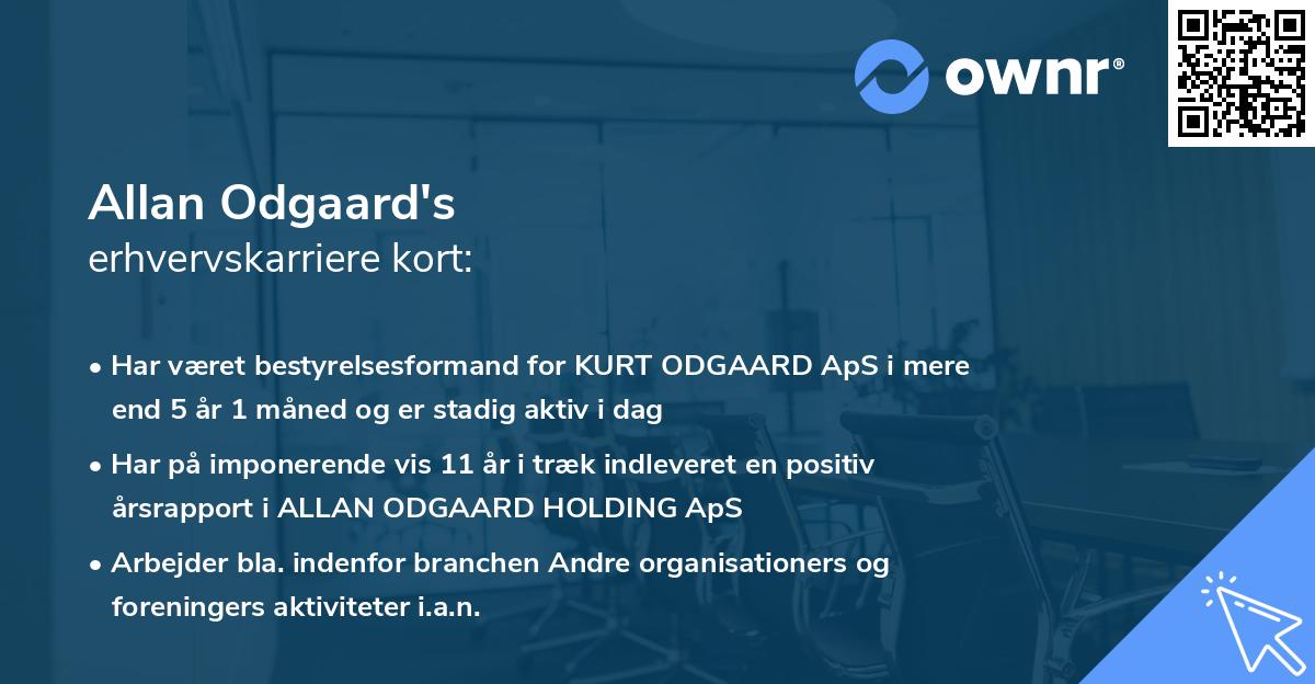 Allan Odgaard's erhvervskarriere kort